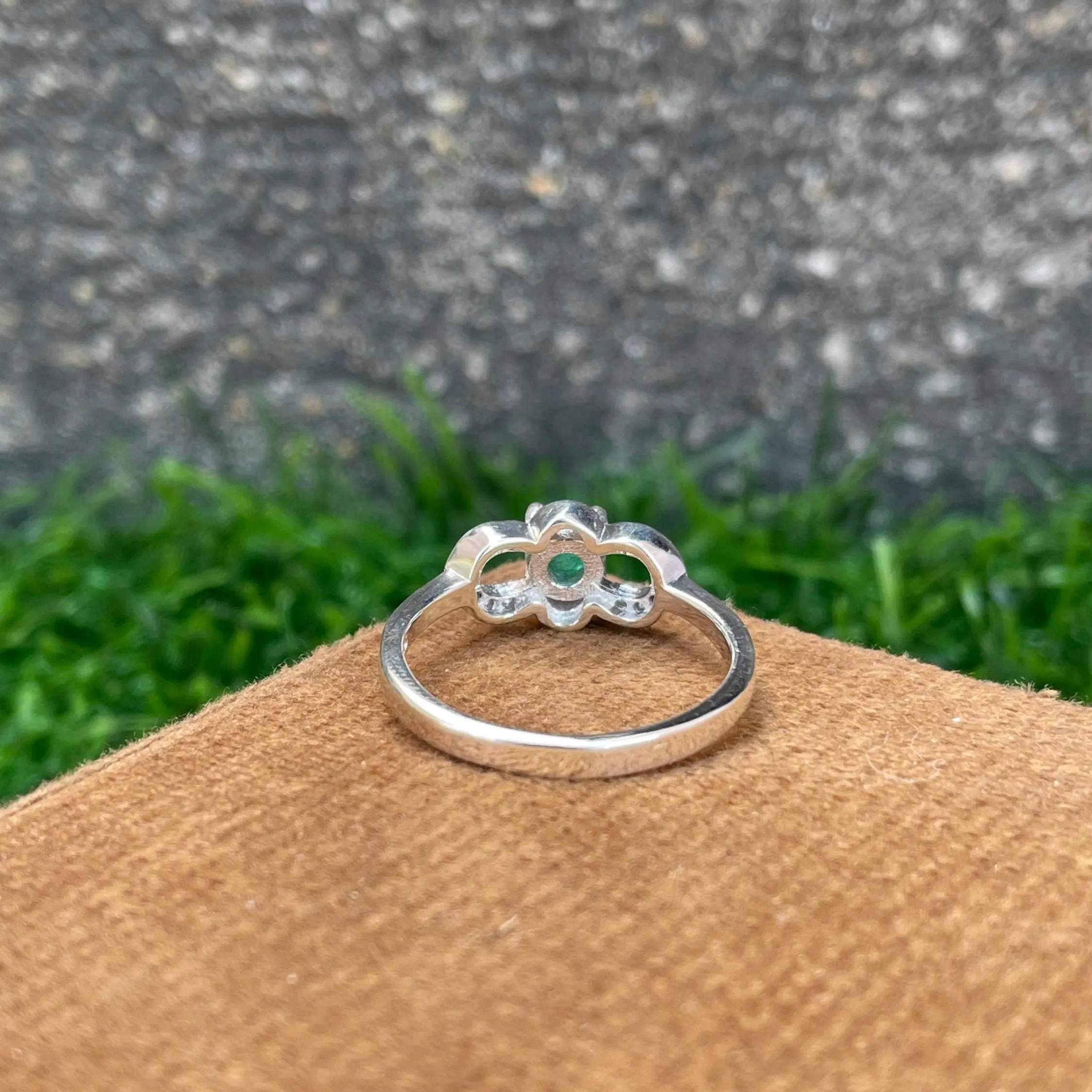 Natural Zambian Emerald Ring 925 Sterling Silver- Emerald Infinity Ring For Women- Dainty Silver Promise Ring- May Birthstone Ring- Gift Her - Image 2