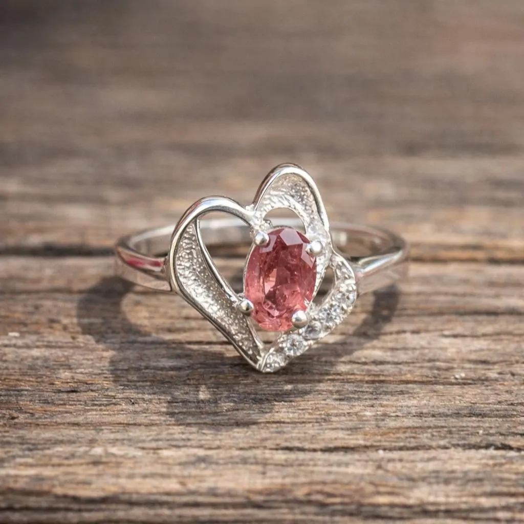 Natural Tourmaline Ring- 92.5 Sterling Silver Ring- Oval Pink Gemstone Ring- Minimalist Jewellery For Women- Premium Statement Ring - Image 4