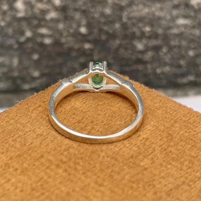 Natural Zambian Emerald Ring 925 Sterling Silver- Minimal Gemstone Jewellery- Oval Cut Gemstone Ring- May Birthstone Ring- Gift For Her - Image 2