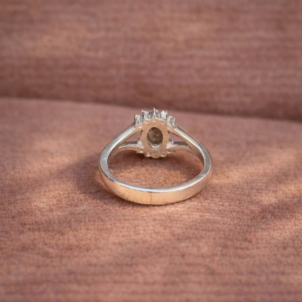 92.5 Sterling silver Ring- Natural Tourmaline Ring- Oval Gemstone Ring- Vintage Style Ring- Engagement Ring- Minimalist Ring Gift For Her - Image 2