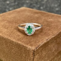 Natural Zambian Emerald Ring 925 Sterling Silver- Oval Emerald Engagement Ring- Classic Promise Ring- Anniversary Gift For Her- Minimal Ring