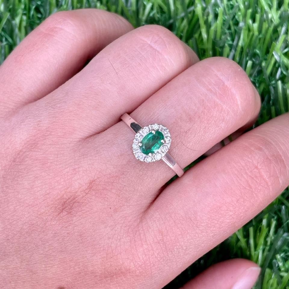 Natural Zambian Emerald Ring 925 Sterling Silver- Oval Emerald Engagement Ring- Classic Promise Ring- Anniversary Gift For Her- Minimal Ring - Image 3