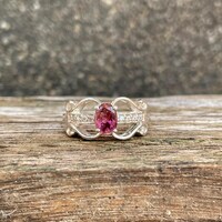 Natural Tourmaline Ring- 92.5 Sterling Silver Ring- Oval Cut With Sparkling- Elegant Silver Jewellery- Engagement & Anniversary Gift