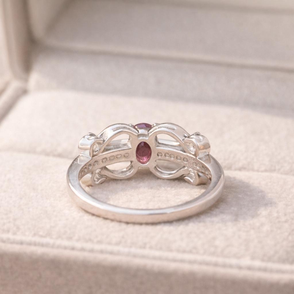 Natural Tourmaline Ring- 92.5 Sterling Silver Ring- Oval Cut With Sparkling- Elegant Silver Jewellery- Engagement & Anniversary Gift - Image 2