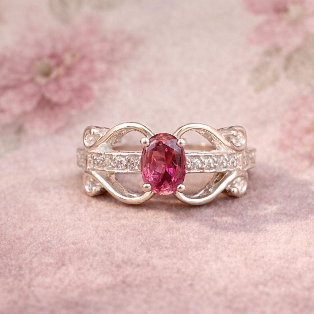 Natural Tourmaline Ring- 92.5 Sterling Silver Ring- Oval Cut With Sparkling- Elegant Silver Jewellery- Engagement & Anniversary Gift - Image 4