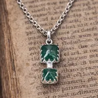 Vintage Style Emerald Pendant Necklace – Sterling Silver May Birthstone