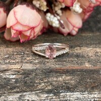 Natural Tourmaline Ring – 925 Sterling Silver- Oval Pink Gemstone Ring- Minimalist Ring- Women's Jewellery- Anniversary Gift For Her