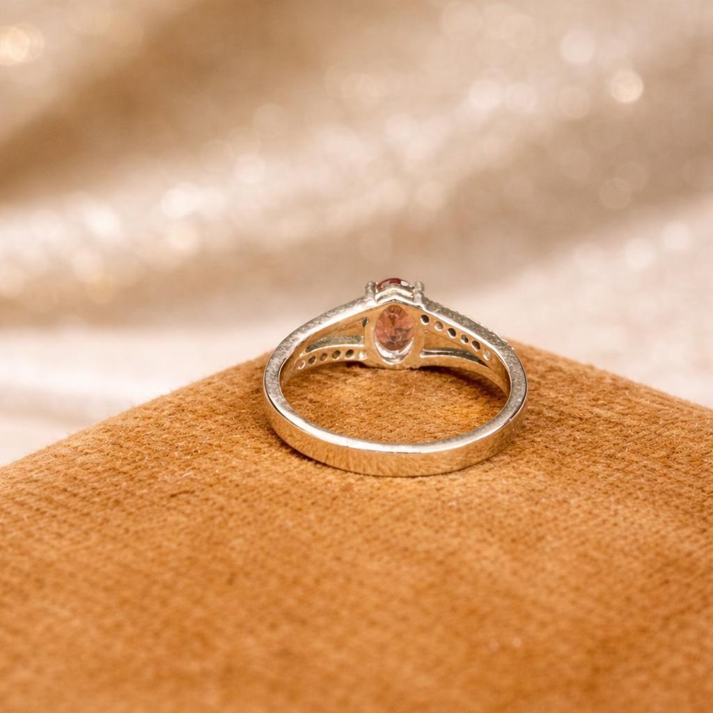 Natural Tourmaline Ring – 925 Sterling Silver- Oval Pink Gemstone Ring- Minimalist Ring- Women's Jewellery- Anniversary Gift For Her - Image 2