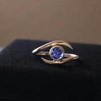 Natural Tanzanite Ring- 925 Sterling Silver Ring- Minimalist Statement Jewellery- December Birthstone Ring- Gift For Her