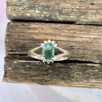 925 Sterling Silver Ring- Natural Zambian Emerald- Oval Green Emerald Ring- Anniversary Gift For Her- Minimalist Elegant Engagement Ring