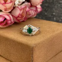 Natural Zambian Emerald Ring- 92.5 Sterling Silver Ring-Rich Green Oval Gemstone Ring-May Birthstone Ring- Elegant Daily Wear Jewellery-