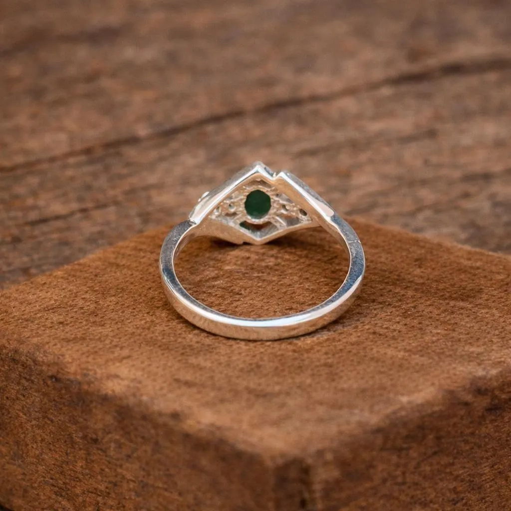 Natural Zambian Emerald Ring- 92.5 Sterling Silver Ring-Rich Green Oval Gemstone Ring-May Birthstone Ring- Elegant Daily Wear Jewellery- - Image 2
